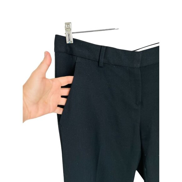 THEORY Wool Crepe Black Trousers Wide leg Pants Size 8 - Picture 3 of 11